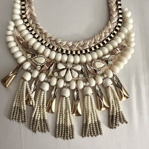 Beautiful white and cream statement necklace